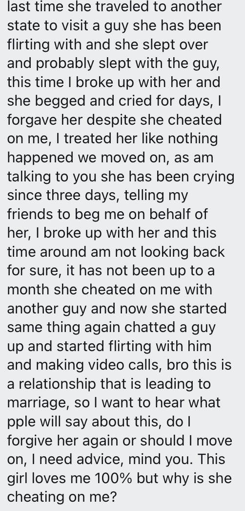 Man cheating girlfriend advice