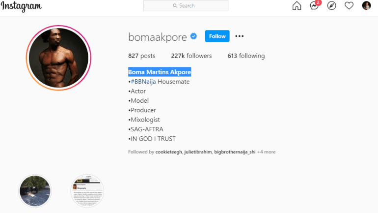 Boma verified instagram