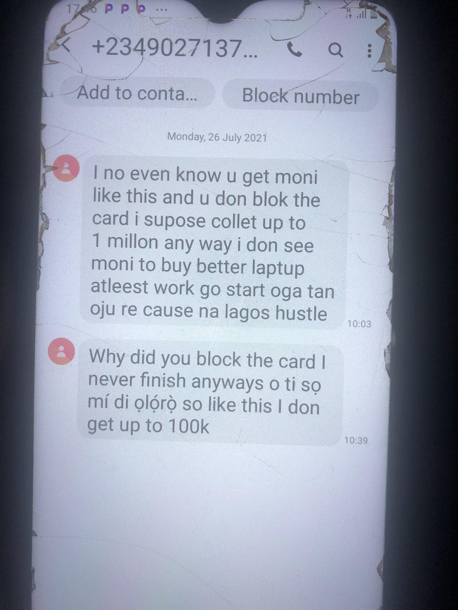 Lady cries out after her dad got a message from the individual who defrauded him bragging about the treacherous act