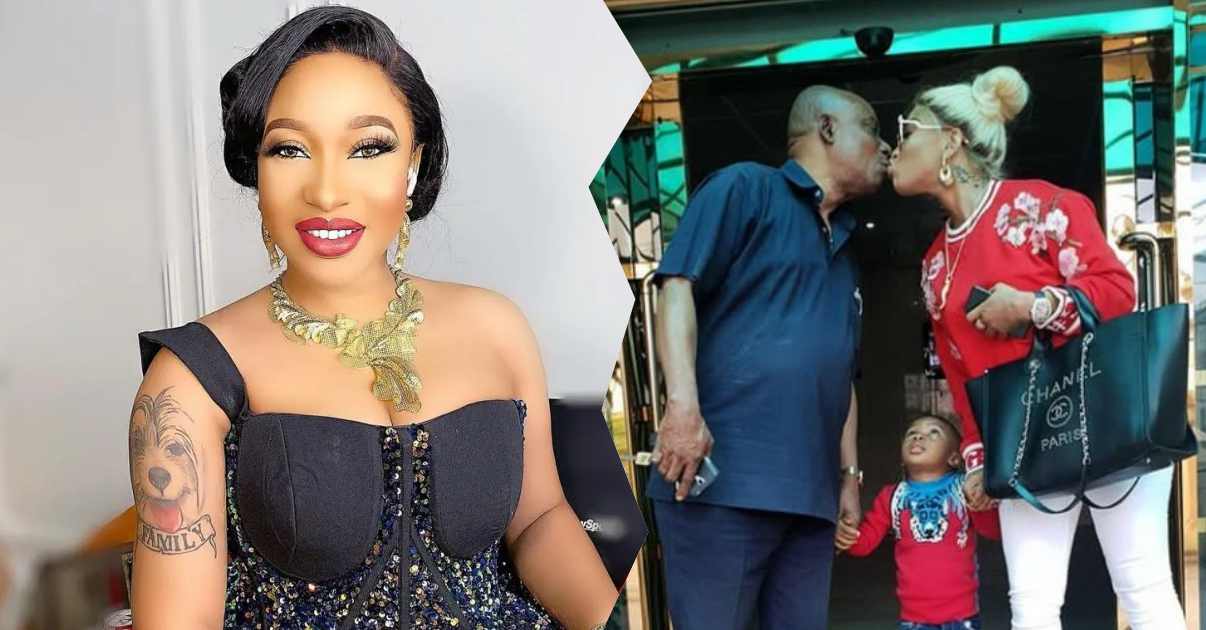 Tonto Dikeh reacts after getting dragged for kissing her father mouth-to-mouth