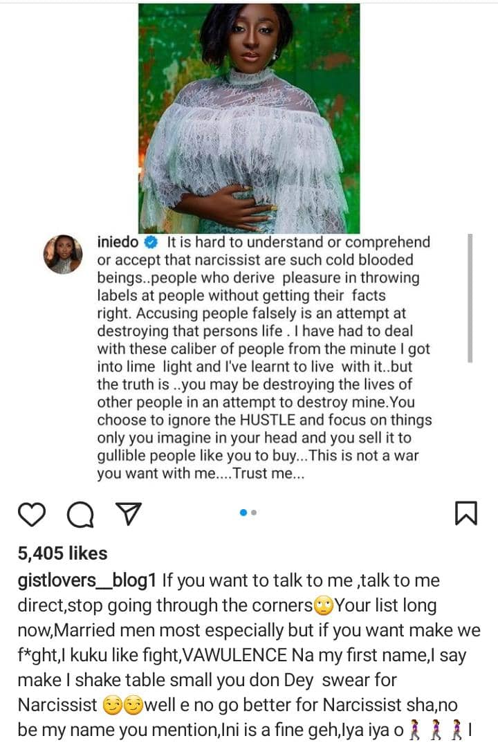 Ini Edo Gist lovers