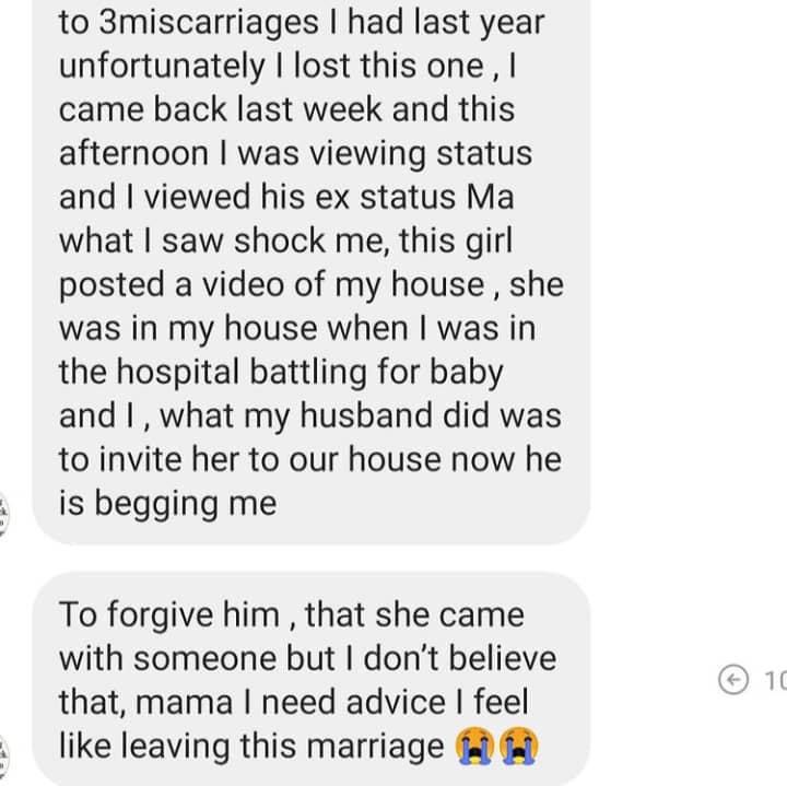 Lady narrates how her husband cheated on her while she was in the hospital battling for her life