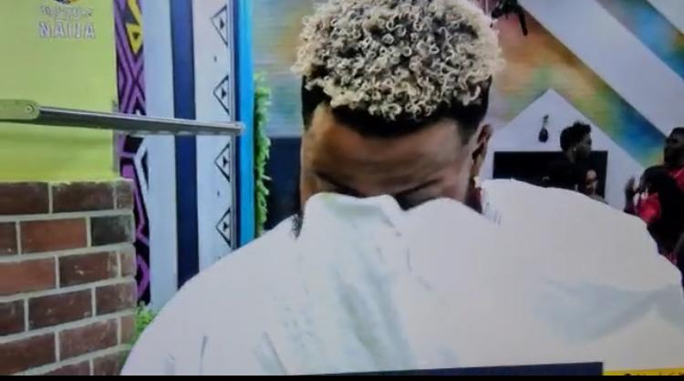 #BBNaija: Moment WhiteMoney breaks down in tears after surviving eviction (Video)