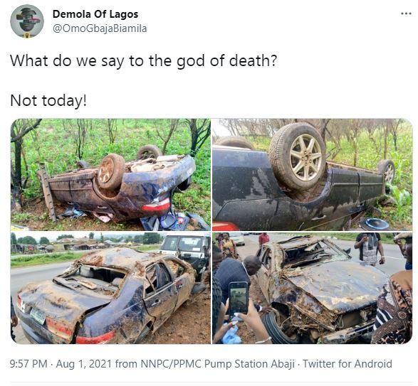 Man rejoices after surviving a ghastly car accident
