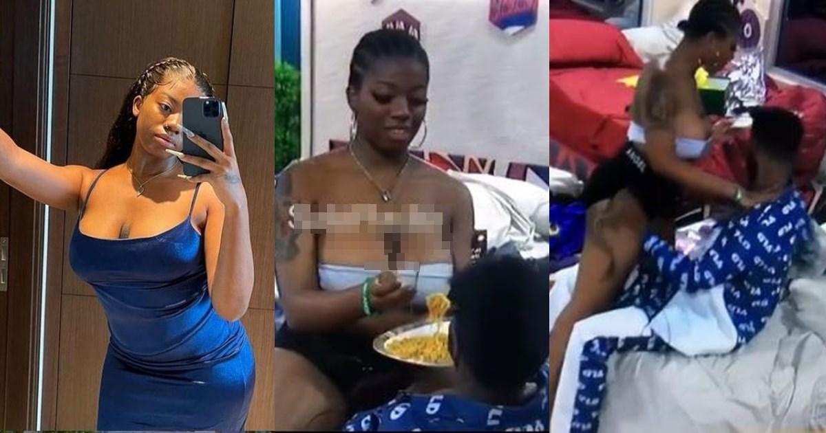 #BBNaija: Moment Angel spoon feeds Yousef in a suggestive manner (Video)