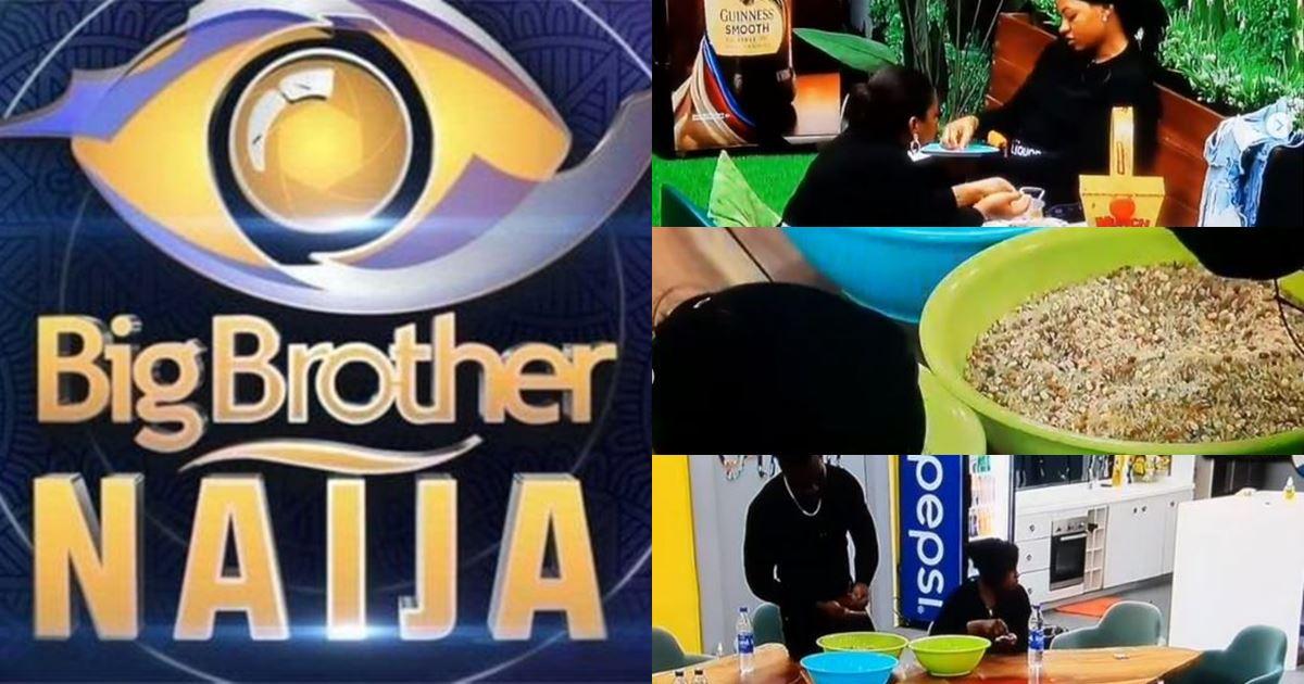 #BBNaija: Biggie orders housemates to separate grains of rice from grains of beans as punishment for disobeying him (Video)