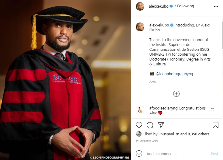 Alex Ekubo doctorate degree