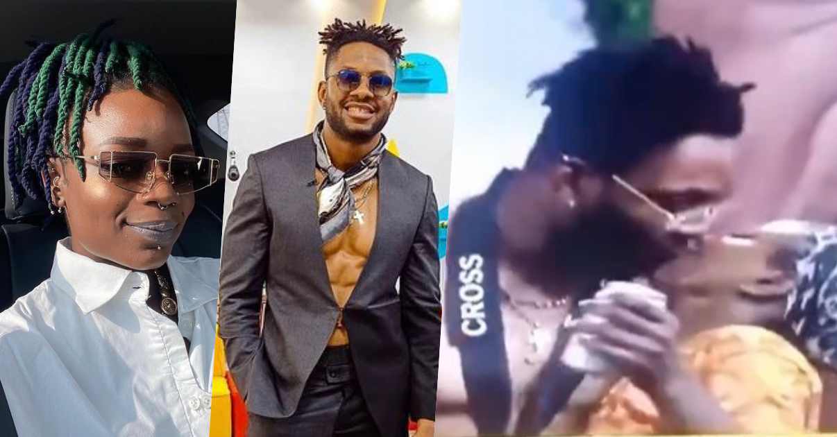 #BBNaija: Moment Cross and Arin shared a kiss after Jacuzzi party (Video)