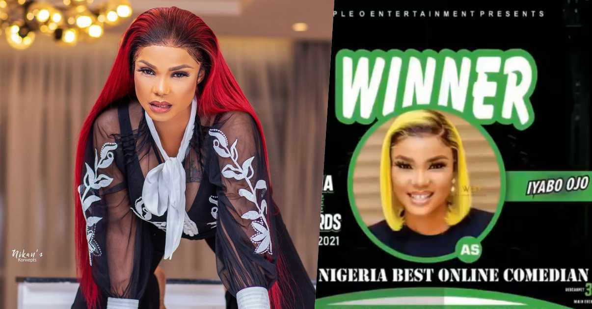 Iyabo Ojo bags award of Best Online Comedian of the year