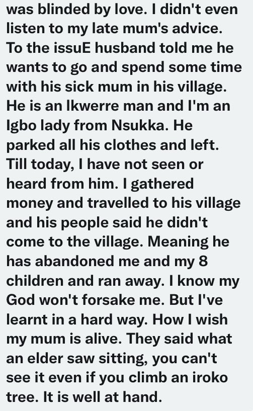 Mother Abandoned Husband Children