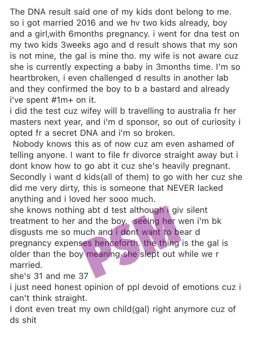 Man Divorce Son DNA