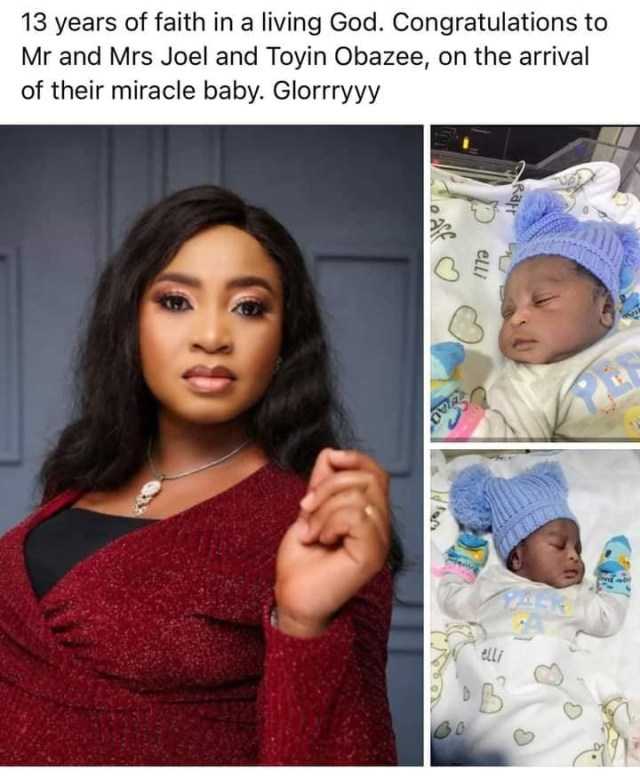Pastor and wife welcome child after 13 years of childlessness 