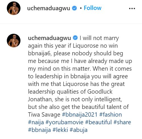 "Jim Iyke don reset your thinking" - Uche Maduagwu mocked for showering Liquorose with 'positive remarks'