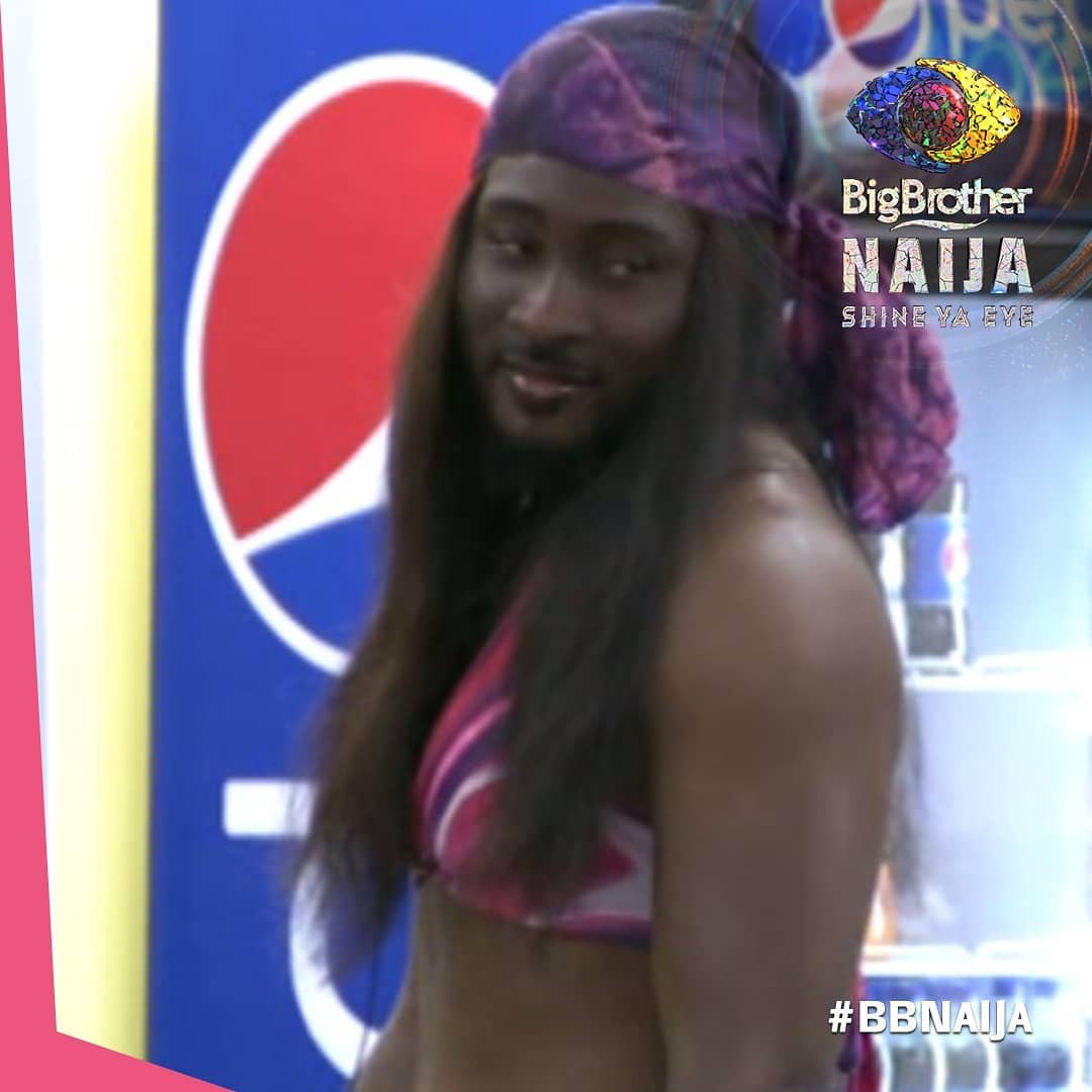pere dressed like a woman / #BBNaija: Biggie tasks housemates to mimic one another for a day 