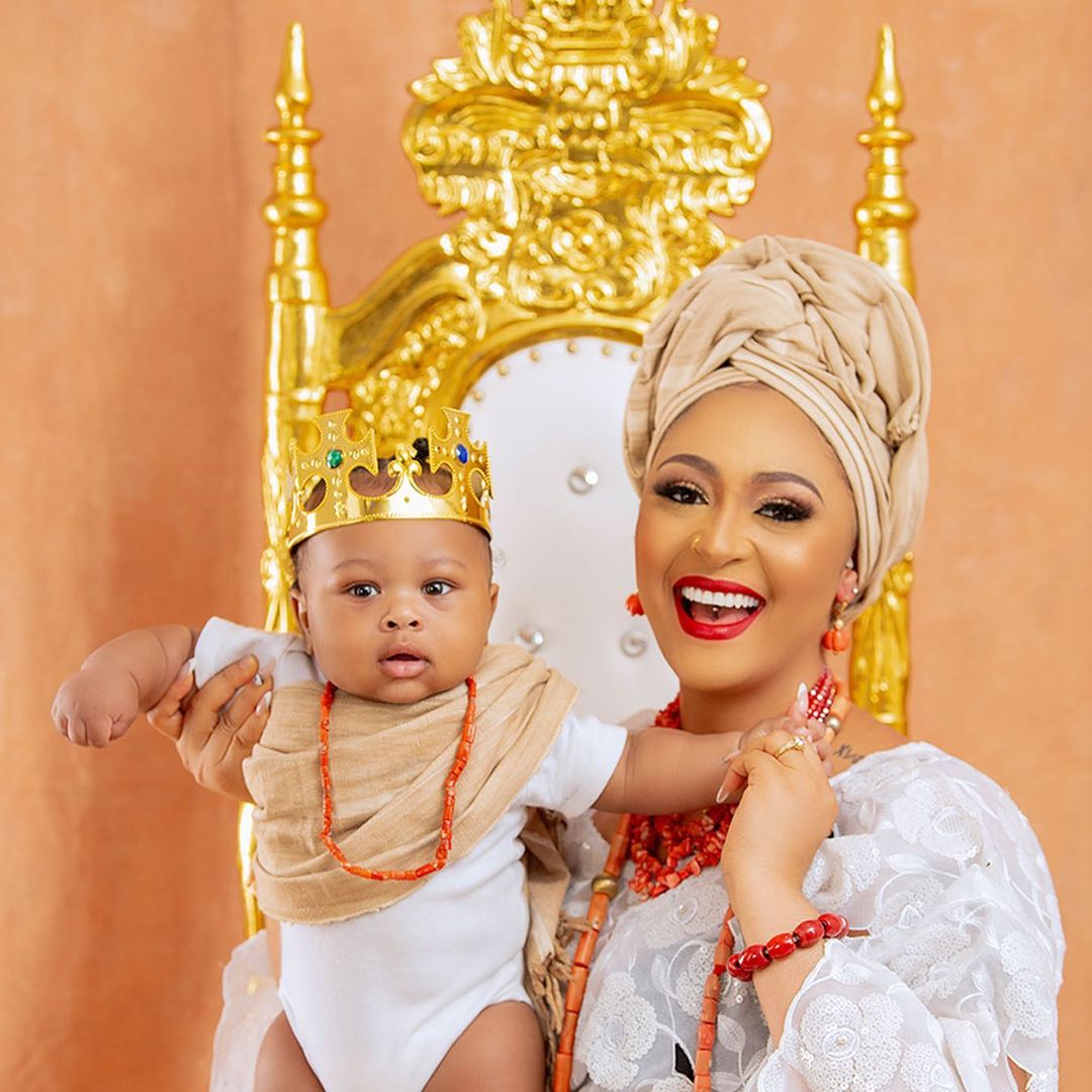 Churchill reveals son's face, rolls out adorable photos with wife, Rosy Meurer