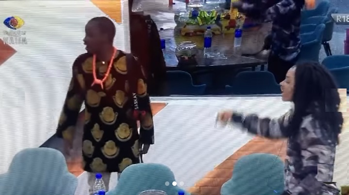 #BBNaija Mimic: Liquorose, Saskay recreate fight between Pere, WhiteMoney (Video)