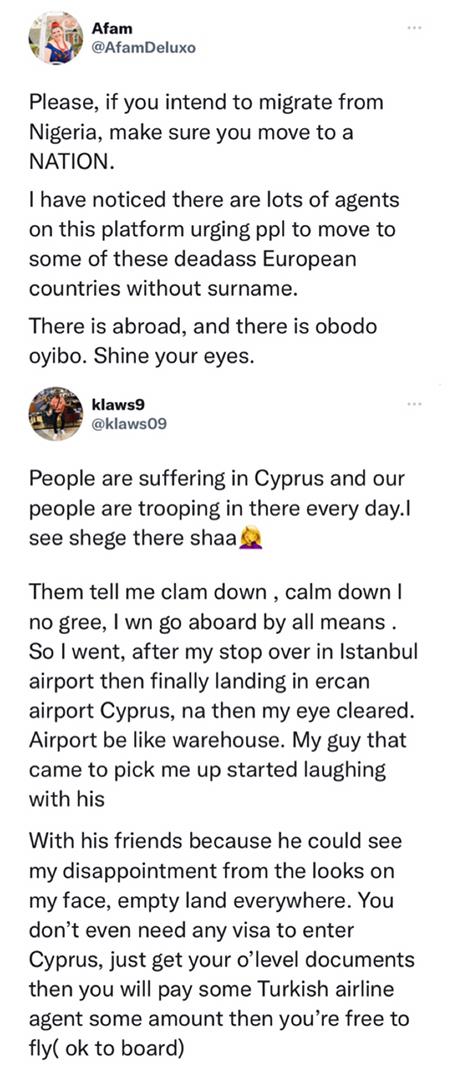 "People won't tell you the truth until you reach abroad" - Nigerian laments after moving to Cyprus