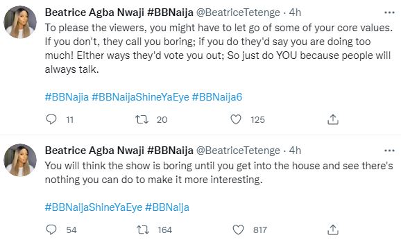 Beatrice Boring Housemates Nigerians