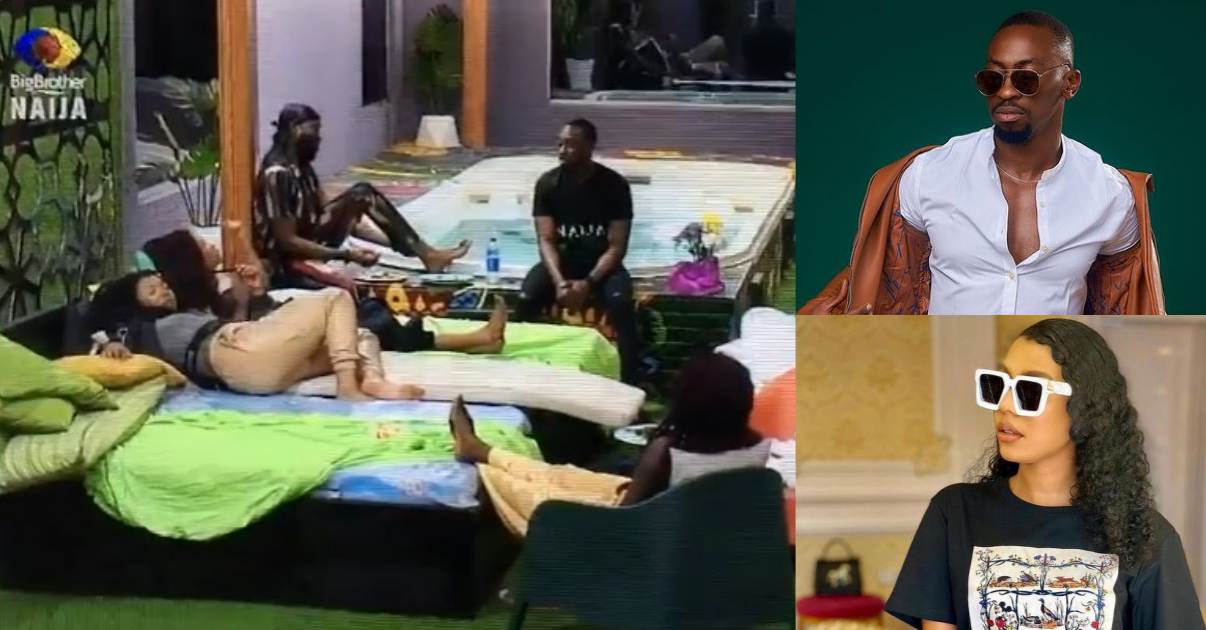 #BBNaija: Nini, Saga spearhead gossip on how Queen once touched herself till she 'came' (Video)
