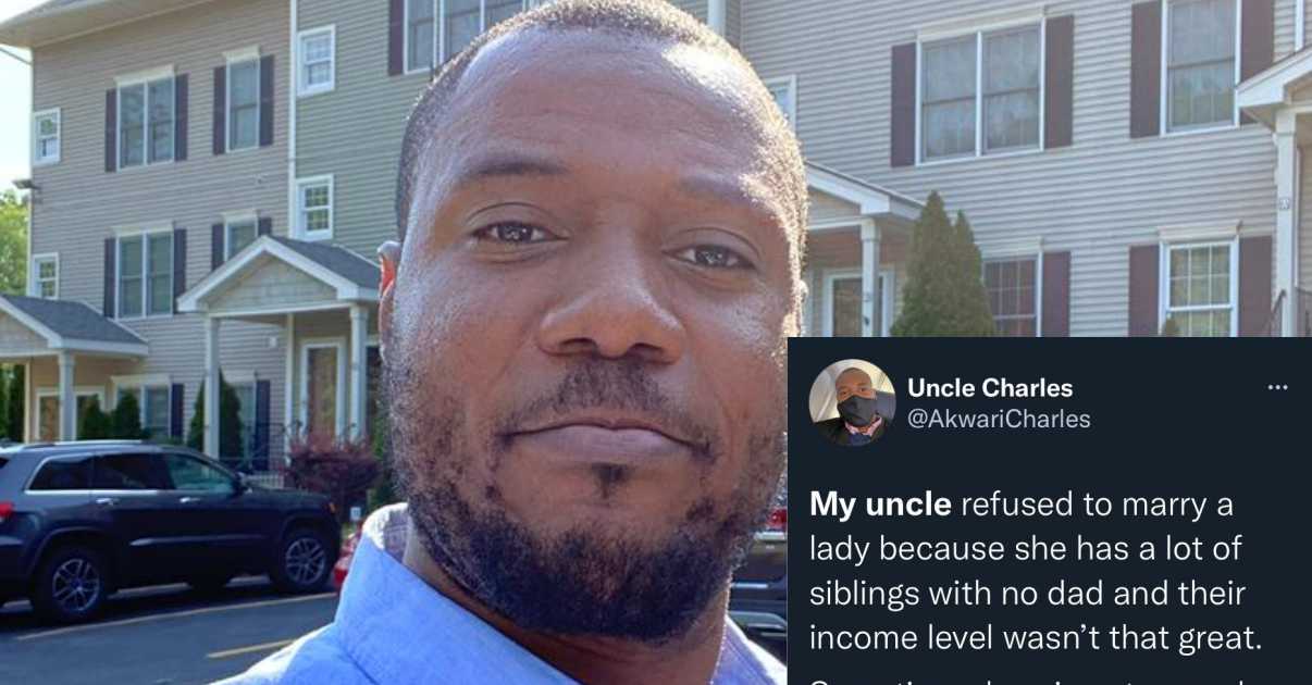 Man narrates how his uncle turned down marriage with lady who earns low, has many sisters, no father