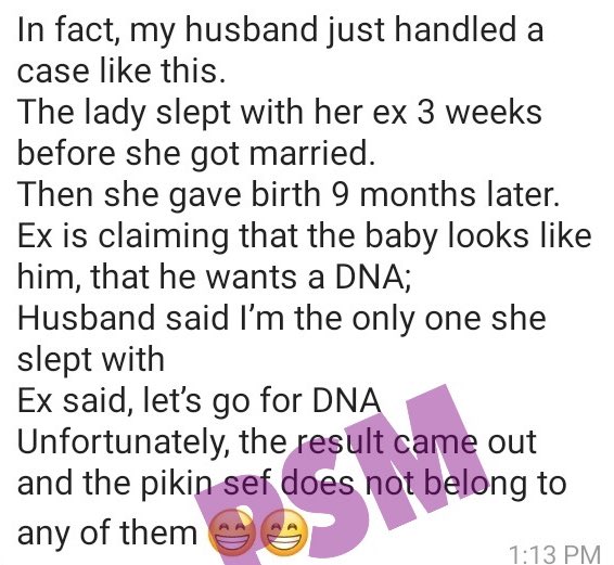 Ex-boyfriend Husband DNA Lady Child