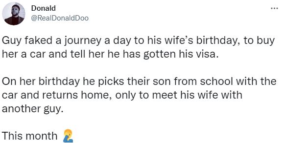 Wife Birthday Cheating Man