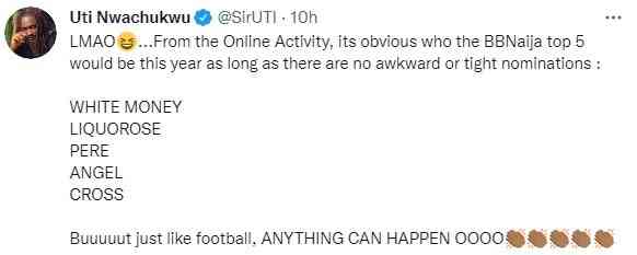 Uti Nwachukwu Five Housemates