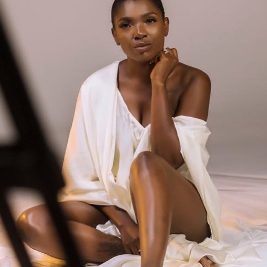 Annie Idibia 2face's head fire extinguisher