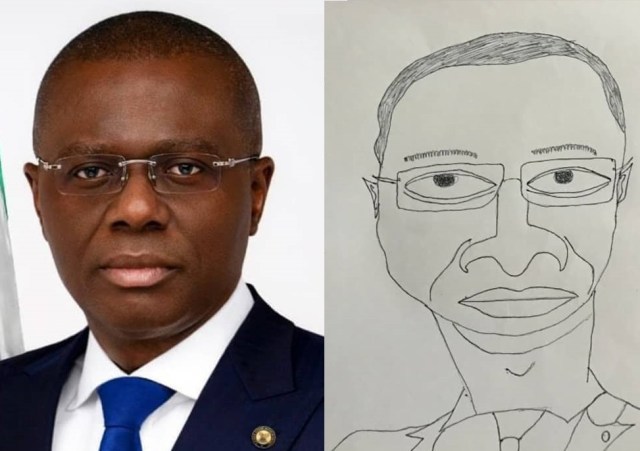 "Come and present it to me in my office" - Gov. Sanwo-Olu reacts to rare artwork of him