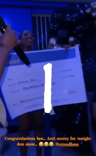 Abuja fans gift Cross Ike N1M, other gifts following homecoming party (Video)