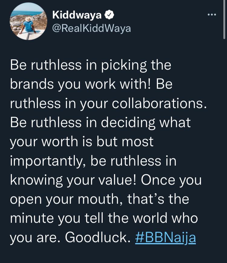 Kiddwaya advises BBNaija housemates on how to succeed outside the house