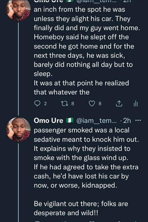 Man narrates how suspected robbers almost snatched friend's car with local sedative