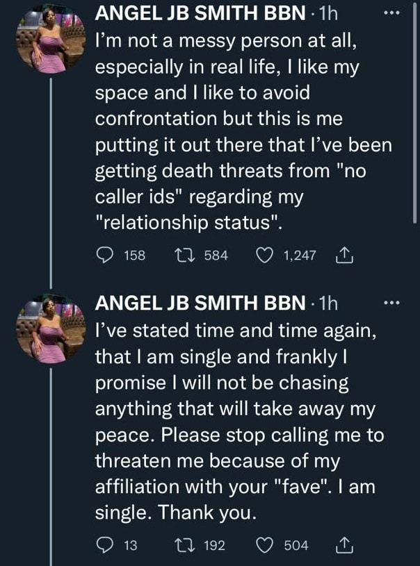 "I have no intention to steal anybody's man" - BBNaija's Angel cries out over threat