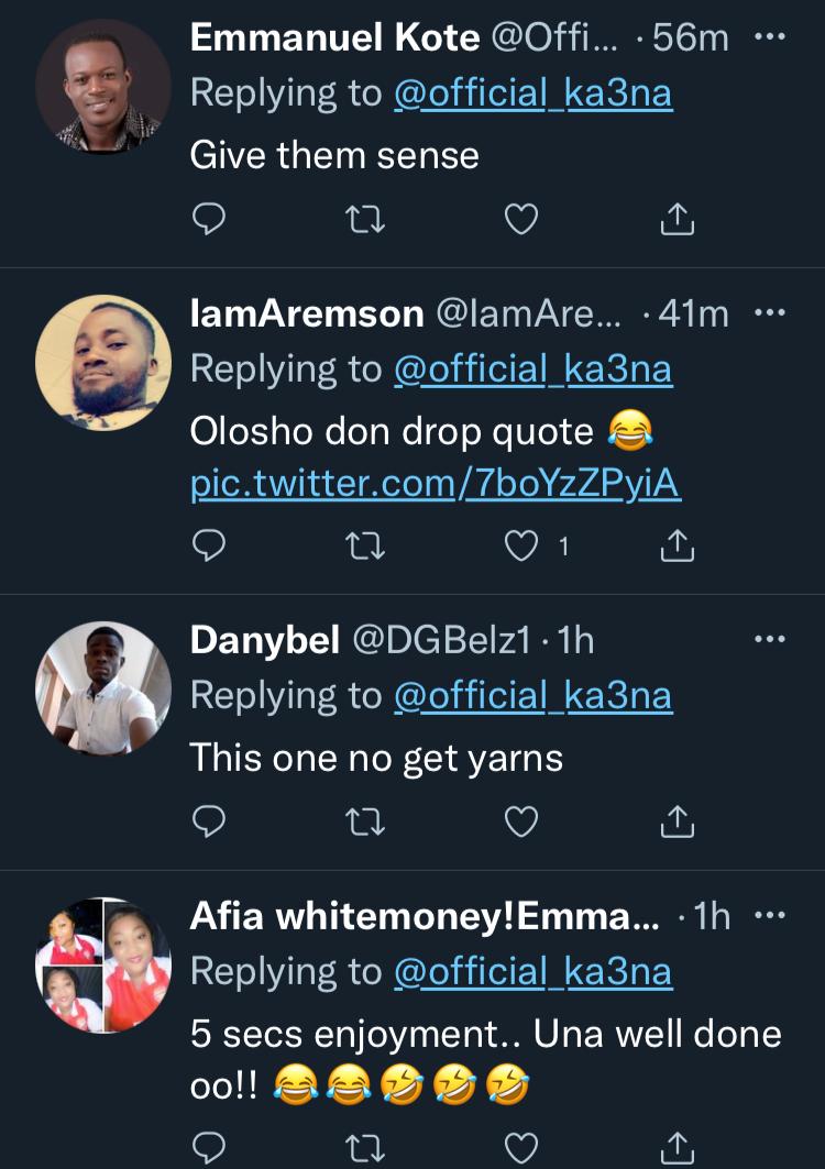"Olosho don drop quote" - Ka3na dragged over reference to Tiwa Savage's leaked tape