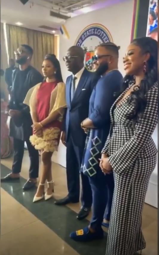 Moment final six housemates meet Lagos State Gov., Babajide Sanwo-Olu (Video)