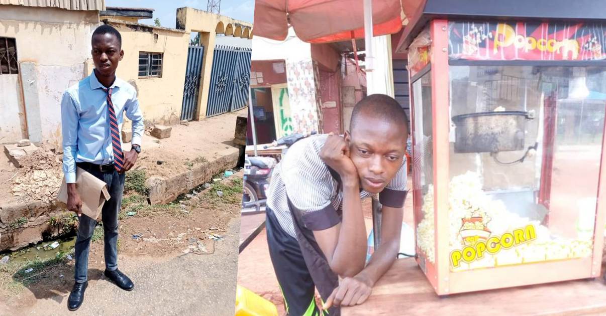 Graduate who moved to Lagos to succeed cries out after spending five years selling popcorn