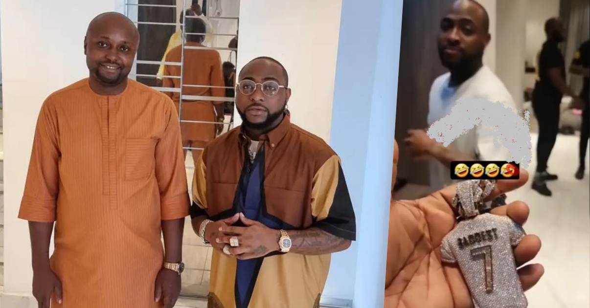 "My oga no do fake" - Isreal DMW hails boss, Davido while flaunting diamond pendant (Video)