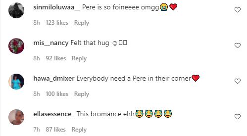 "We love this bromance" - Pere and Cross' hug during final six dinner sparks reactions (Video)