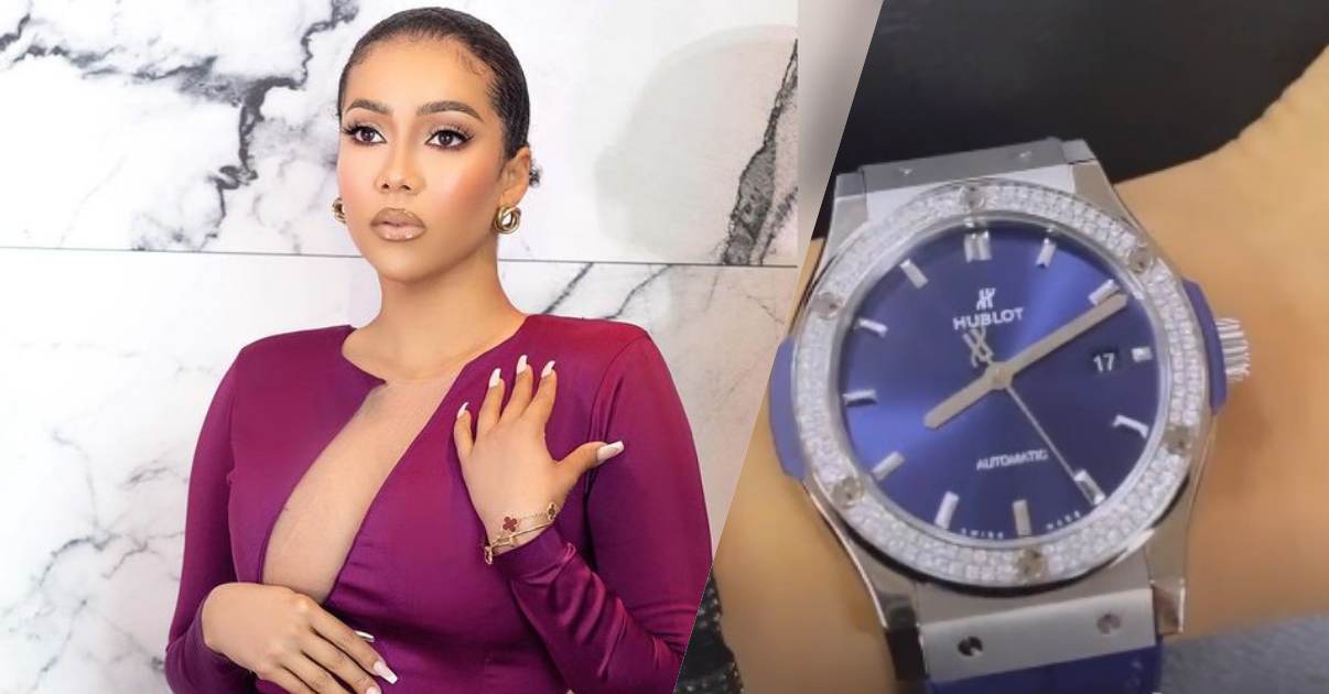 Reality star, Maria Chike falunts N5.6M Hublot diamond wristwatch (Video)
