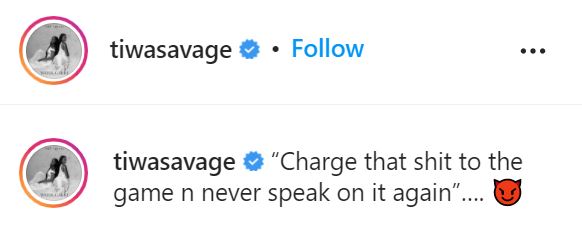"Never speak on it again" - Singer, Tiwa Savage drops a shocker amidst tape saga