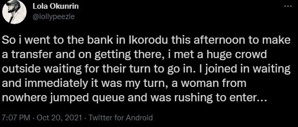 Twitter Lagos Banker Rude