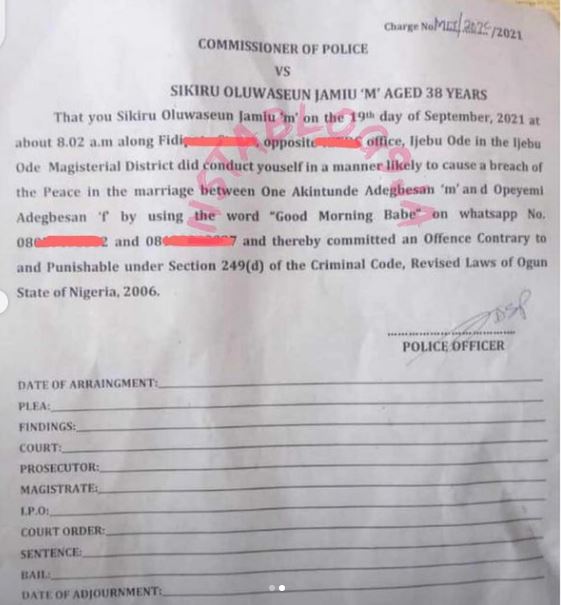 Ogun Police Whatsapp Babe