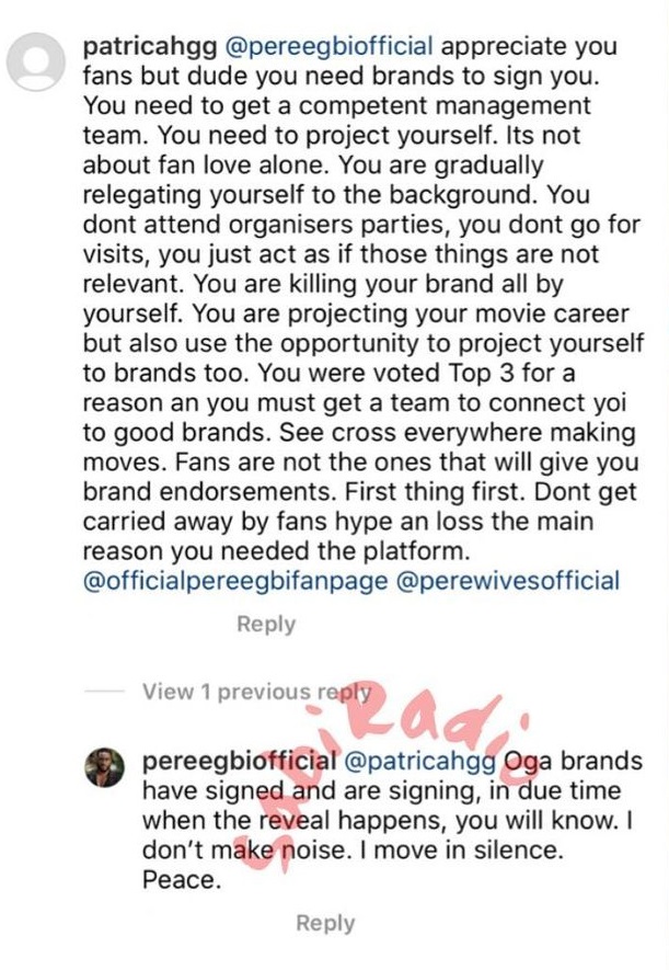 "You're killing your brand, it's not about fan's love and movie career only" - Fan advices Pere to get signed by brands