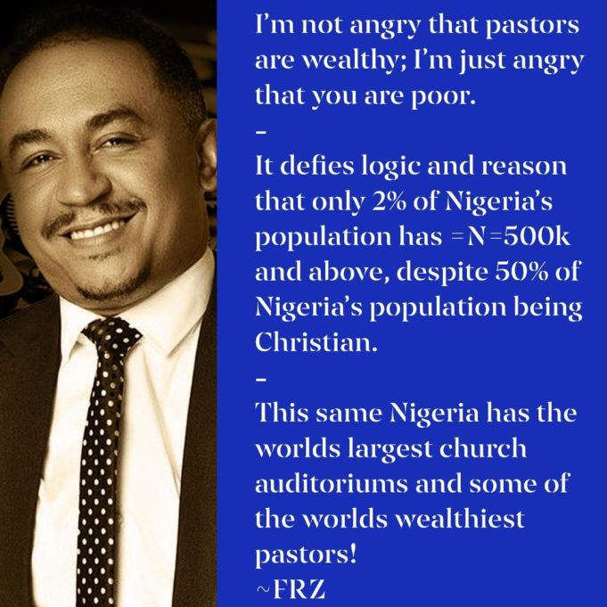 Daddy Freeze not angry pastors wealthy