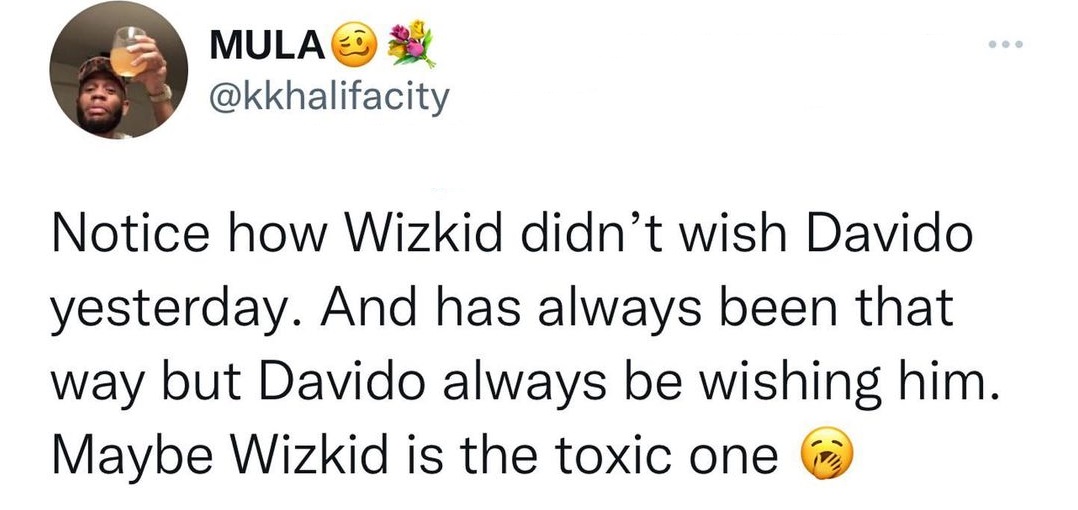 "Maybe Wizkid is the toxic one" - Fan triggers reactions over singer's silence on Davido's birthday