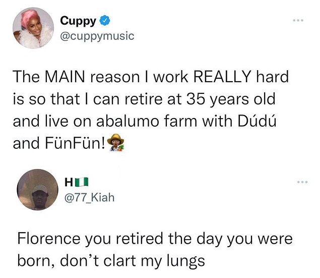 Reactions trail DJ Cuppy after revealing plans to retire on 'abalumo farm' at 35
