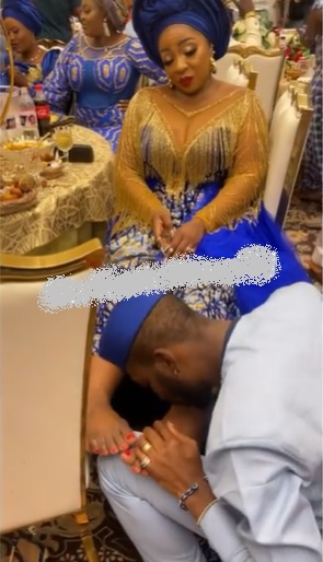 Anita Joseph reacts after being dragged for allowing husband massage her feet at event (Video)