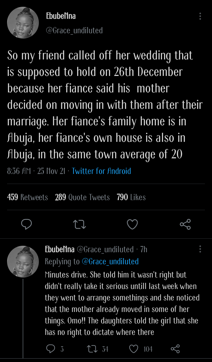Twitter wedding mother-in-law fiance