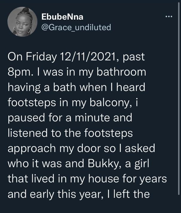 Lady narrowly escapes ex-roommate's boyfriend who attempted to kill her