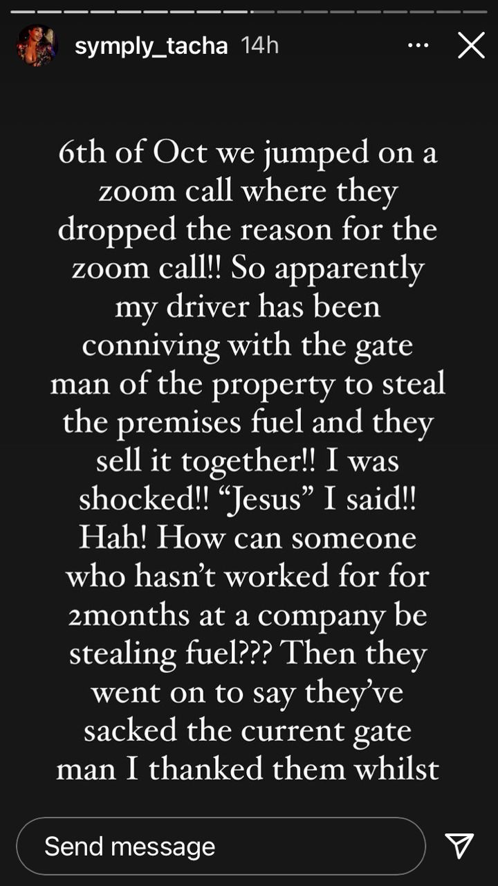 Tacha narrates horrible experience in the hands of an employee 